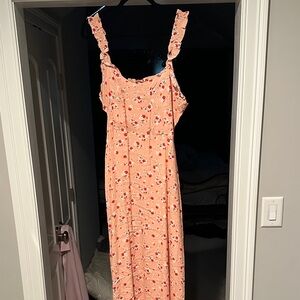 Vici Floral Peach Maxi Dress